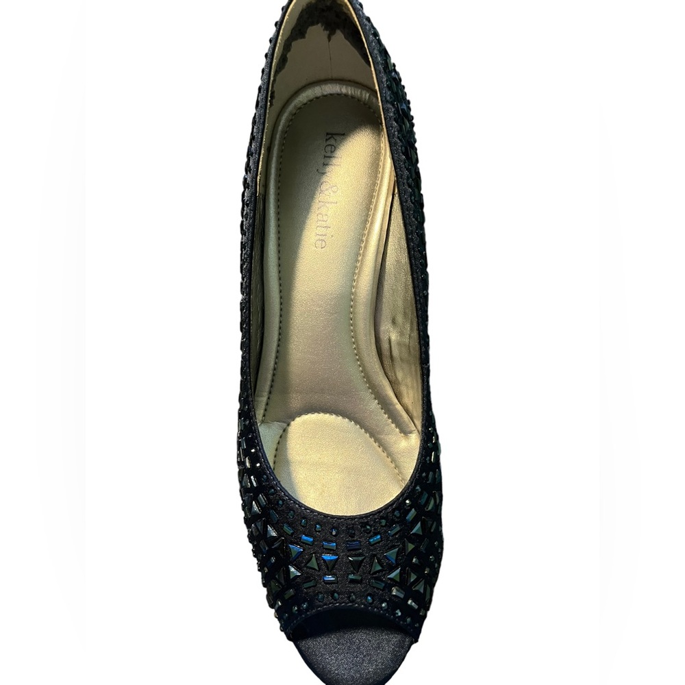 Navy Stone Kelly Katie Pumps SZ 8 New Year’s Eve - Picture 2 of 7